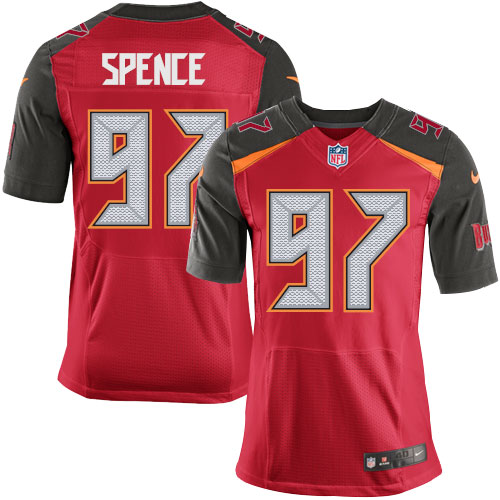 Men's Elite Akeem Spence Nike Jersey Red Home - #97 NFL Tampa Bay Buccaneers